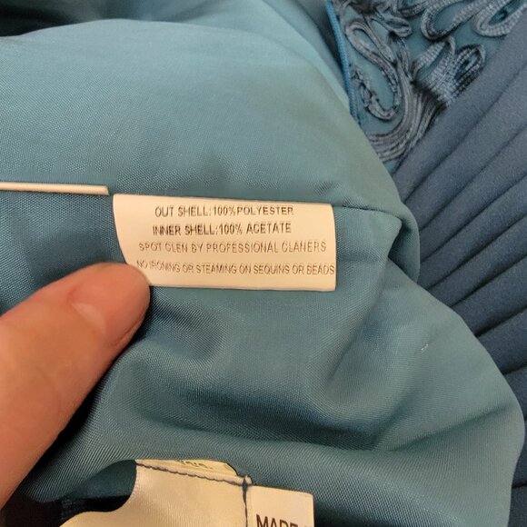 Jade by Jasmine J185068 Teal Lace A-Line Mother of the Bride, Size 2, $199 - Picture 9 of 9